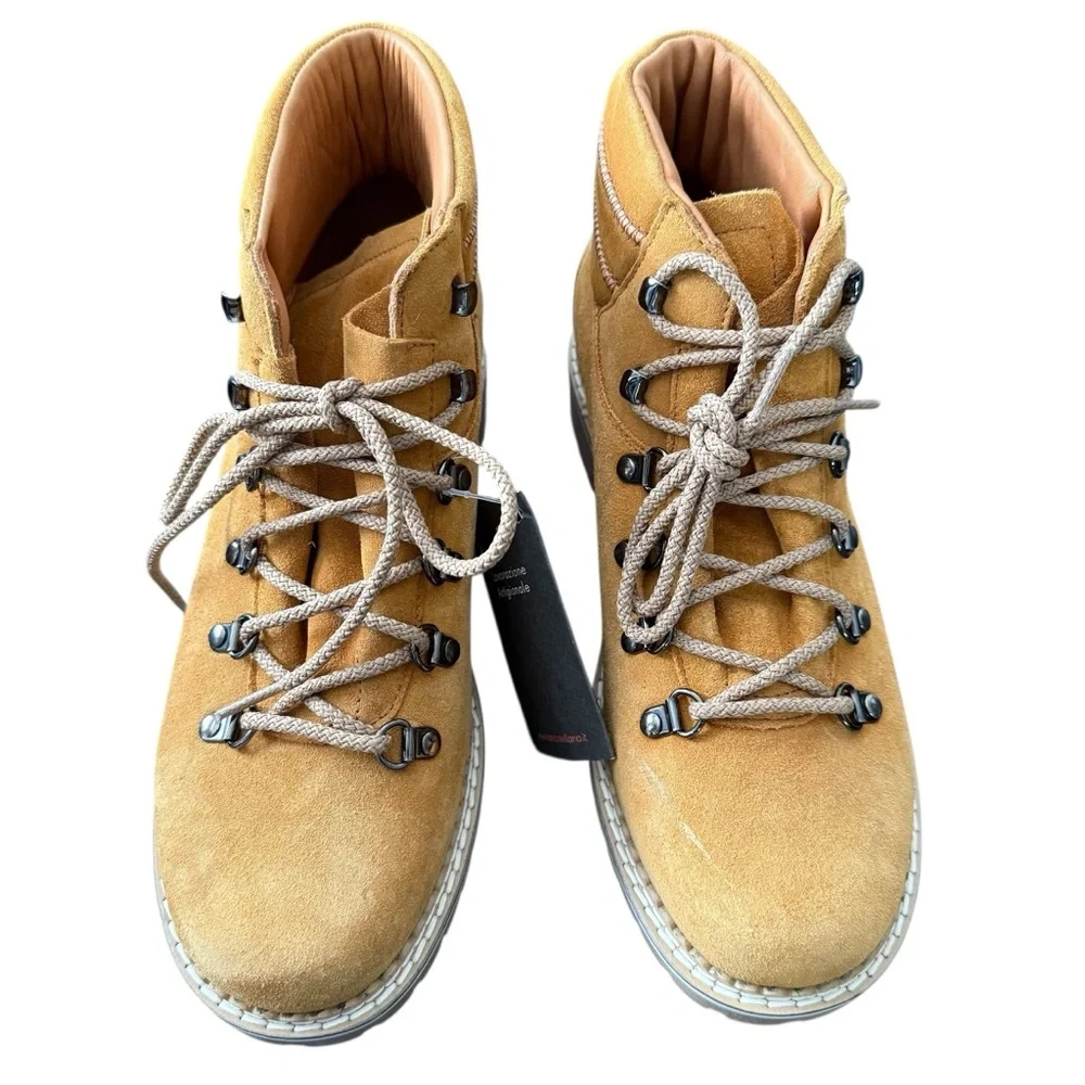 La Montelliana 1965 Alce Suede Hiking Boots Italy Lug Sole Size 40 US 10 NWT